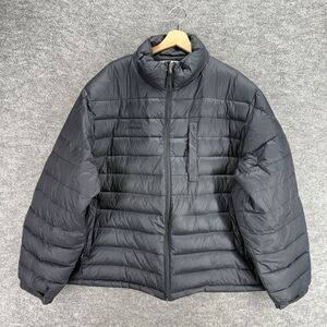 Boeing Puffer Jacket Women 2XL Black Full Zip Down Long Sleeve Lined Pockets